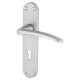 Satin Chrome Keyhole Lock Door Handles - Salerno Range - 182 x 39mm