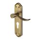 Marcus Antique Brass Scroll Euro Lock Door Handles - Sandown Range - 180 x 48mm