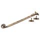 Cast Open Curl Casement Window Stay - 12"/300mm Length - Antique Brass