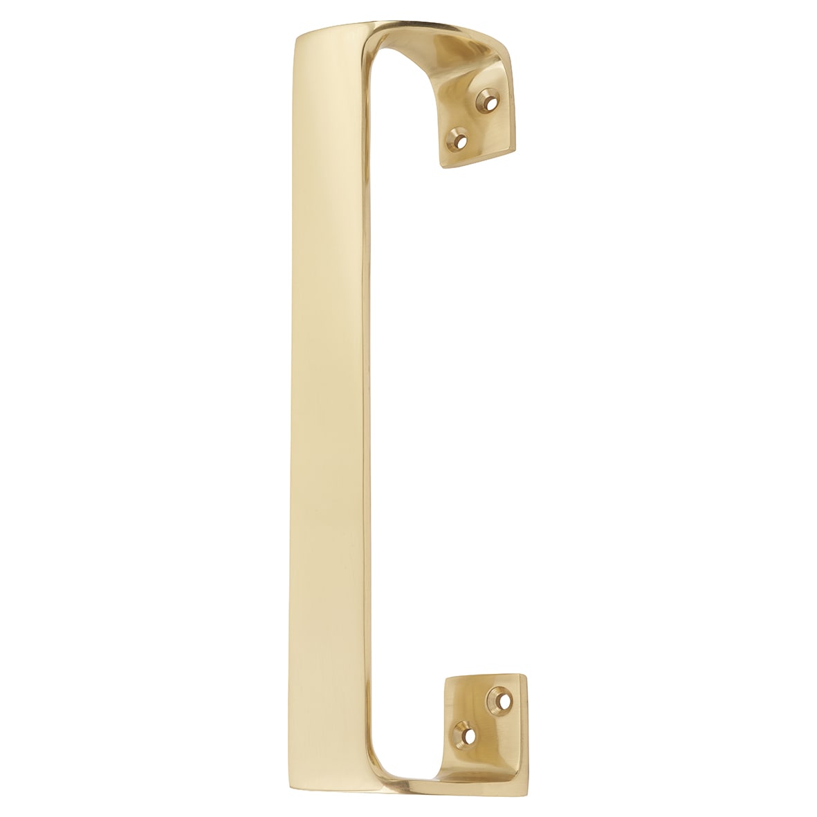 Polished Brass Modern Offset Door Pull Handle - Screw Fix - 180mm Centres
