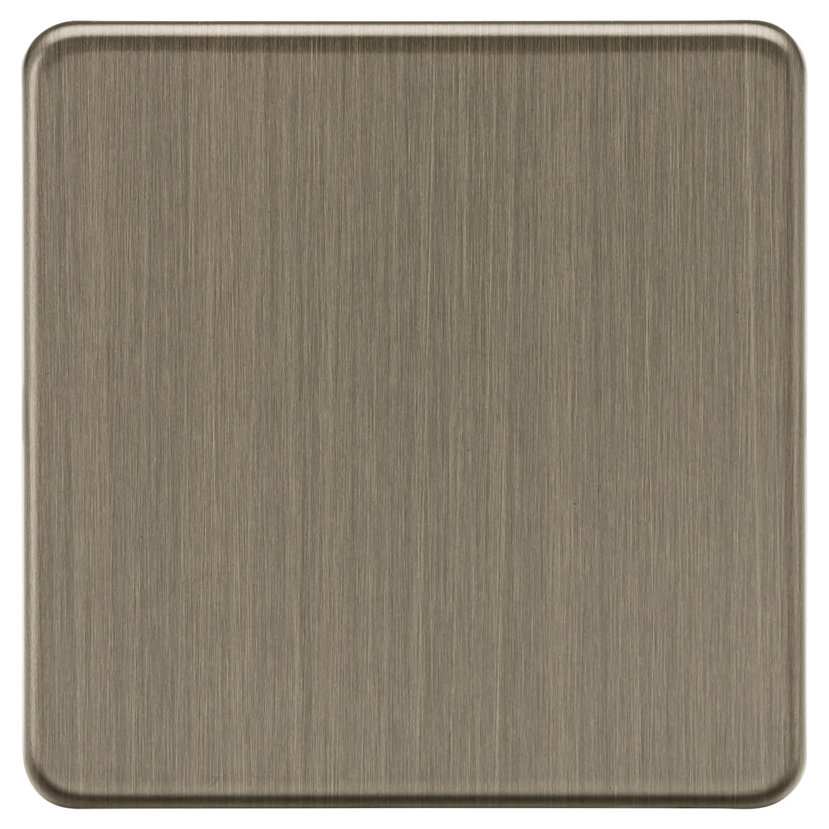 1 Gang Screwless Flat Plate Blank Plate - Antique Brass