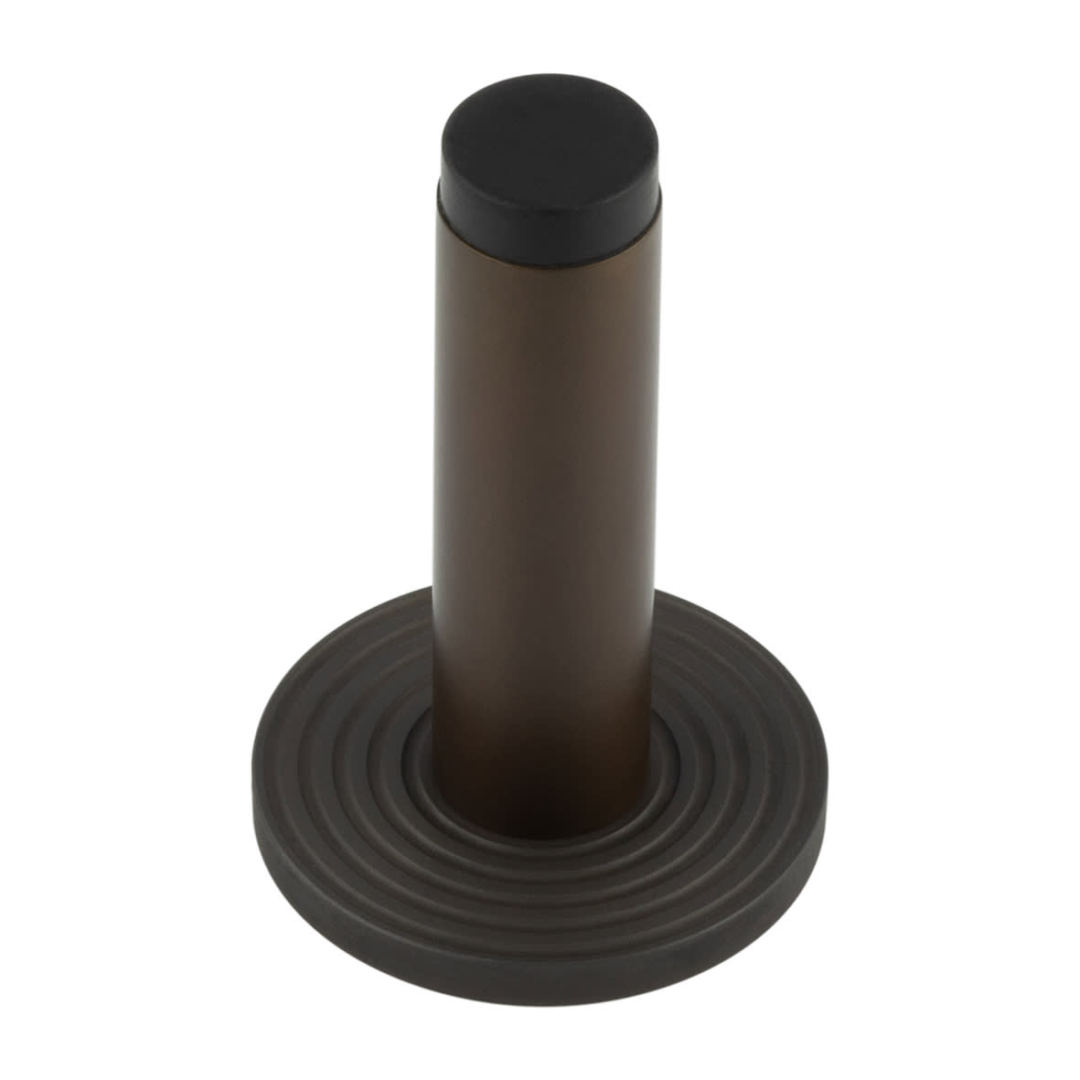 Plain Projection Door Stop on Reeded Rose - 76mm Projection - Dark Bronze