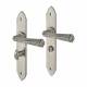 Pewter Gothic Bathroom Door Handles - Long Plate - 247 x 44mm