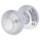 Polished Chrome Beehive Mortice Door Knob - 60mm Rose Diameter