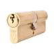 1 Star 6 Pin Kitemarked 80mm Euro Double Cylinder - 40 + 40mm - Pol Brass - Keyed to Differ