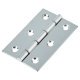 Double Steel Washered Butt Door Hinge - 75 x 50 x 2mm - Chrome Plated - Pair