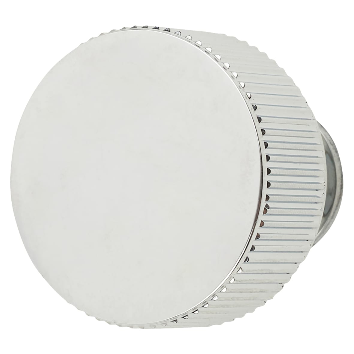 Lines Radio Round Cabinet Knob - 35mm Diameter - Polished Chrome