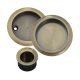 Round 3 Piece Flush Handle Set - Antique Brass