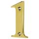 79mm Screw Fix Door Numeral - 1 - Polished Brass Effect