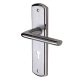 Satin Chrome Keyhole Lock Door Handles - Lena Range - 190 x 48mm