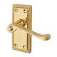 Polished Brass Budget Rope Edge Scroll Latch Door - Short Plate - Mia Range - 105 x 48mm