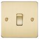 10AX 1 Gang Flat Plate Intermediate Light Switch - Brushed Brass