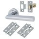 Polished Chrome Latch Door Handles on Rose Pack - Emily Range