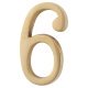 76mm Concealed Screw Fix Door Numeral - 6 / 9 - Unlacquered Brass