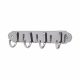 Marcus Solid Brass Coat Rack - 223 x 64 x 40mm - 4 Hooks - Polished Chrome