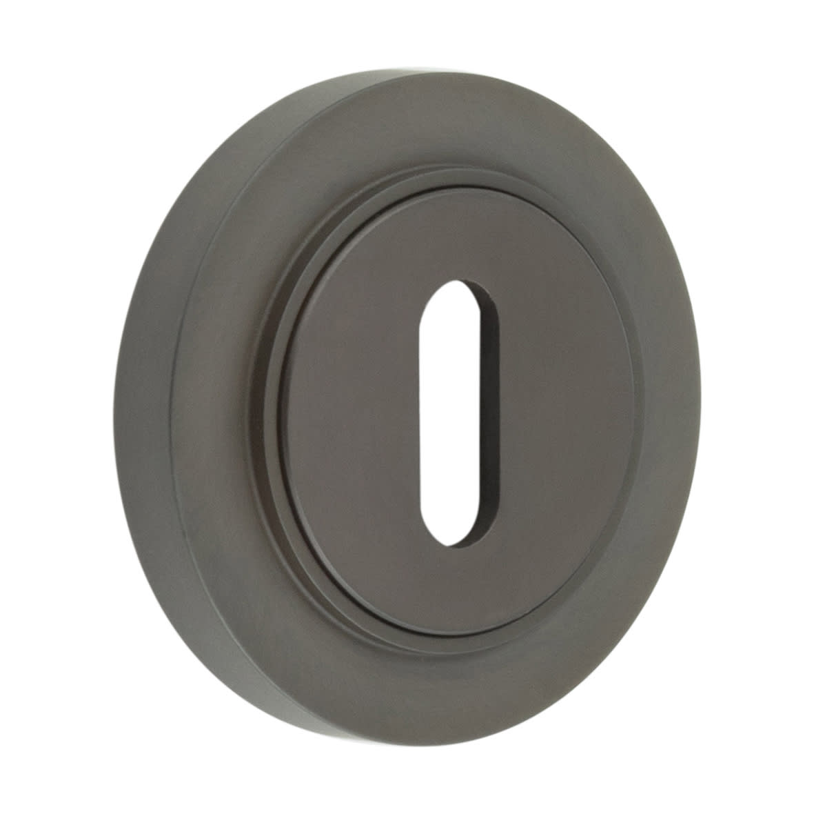 Escutcheon on Plain Rose - 53mm Diameter - Keyhole - Dark Bronze