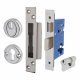 Bolt Through Euro Sashlock & Dbl Cylinder - 65mm Case - 44mm Backset - Square - Pol Stainless