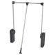 Heavy Duty Double Pull Down Soft Close Wardrobe Rail Lift - 950-1270mm - Max 18kg - Black/Chrome