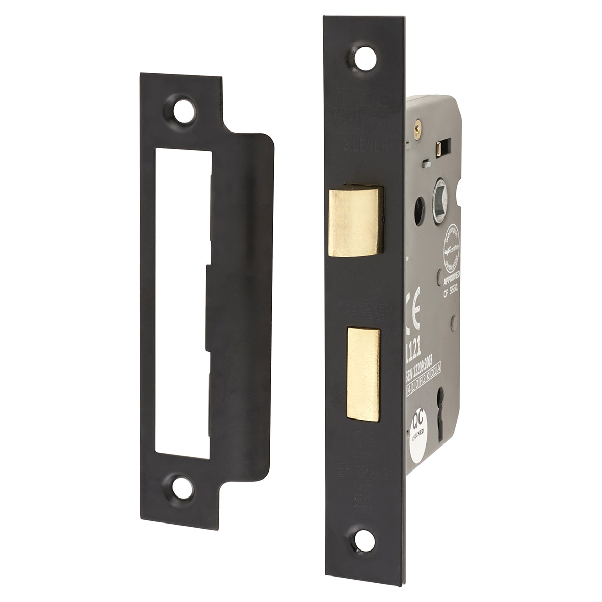 Bolt Through 3 Lever Sashlock - 63mm Case - 44mm Backset - Matt Black