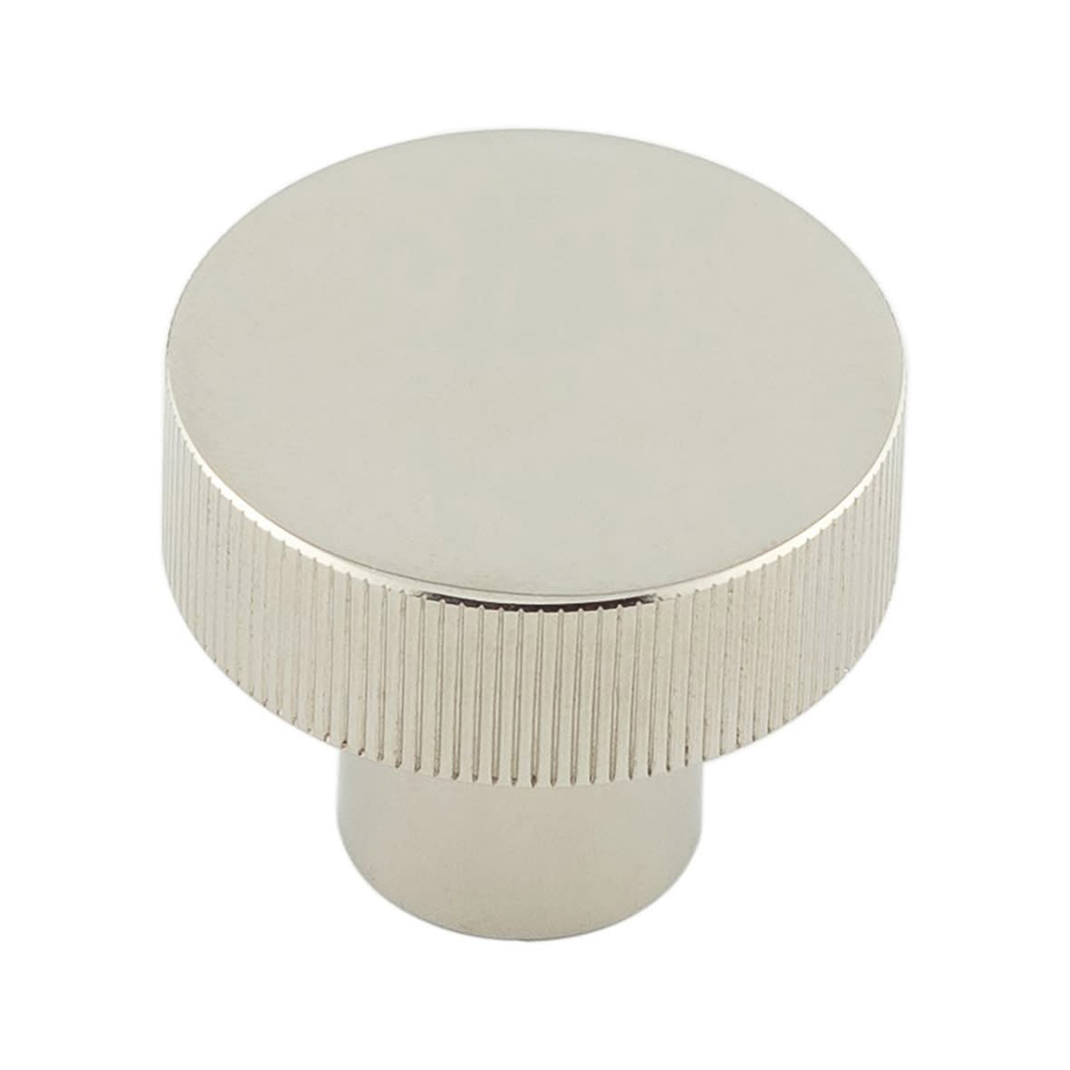 Thaxted Lines Round Cabinet Knob - 30mm Diameter - Polished Nickel