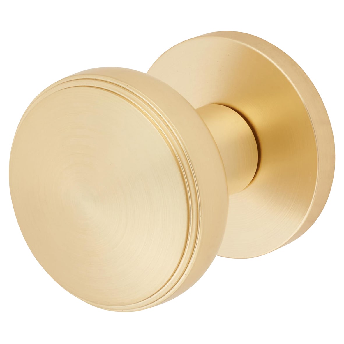 Satin Brass Classic Mortice Door Knob - 60mm Rose Diameter
