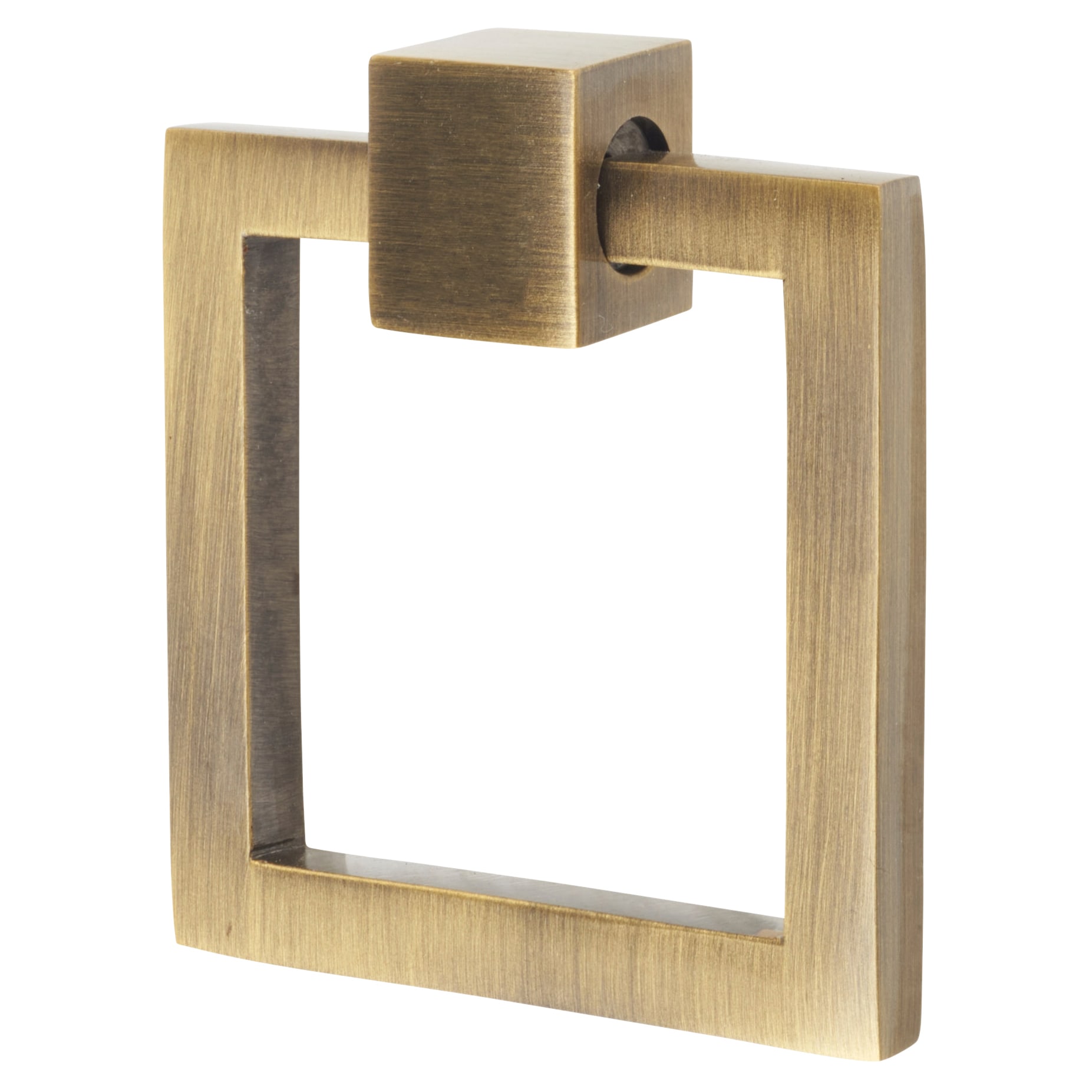 Marcus Square Ring Cabinet Drop Handle - 50 x 55mm - Antique Brass