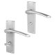 Satin Chrome Bathroom Door Handles - Rimini Range - 151 x 42mm