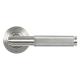 Satin Stainless Steel Knurled Door Handles on Round Beehive Rose - Brompton Range
