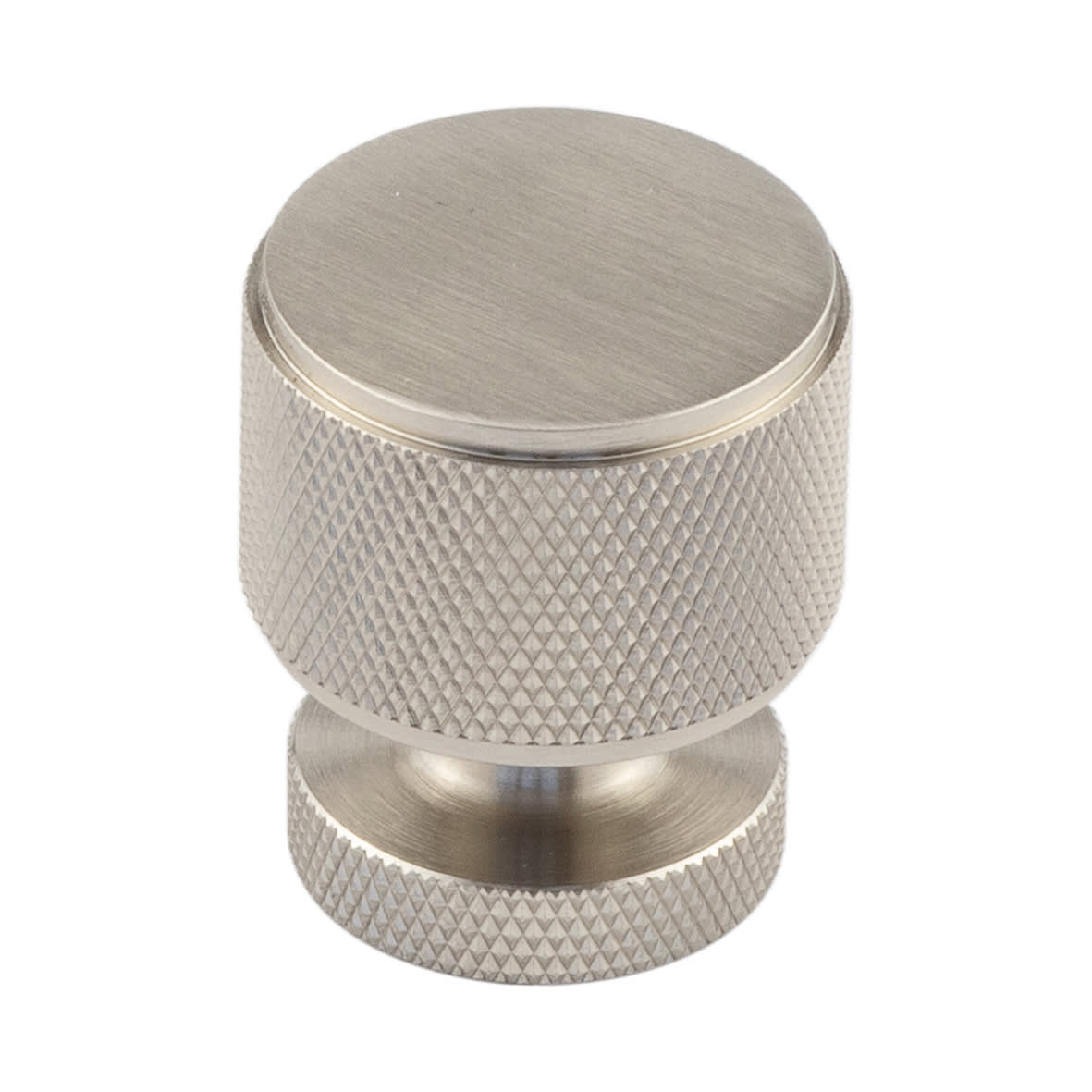 Piccadilly Knurled Round Cabinet Knob - 30mm Diameter - Satin Nickel