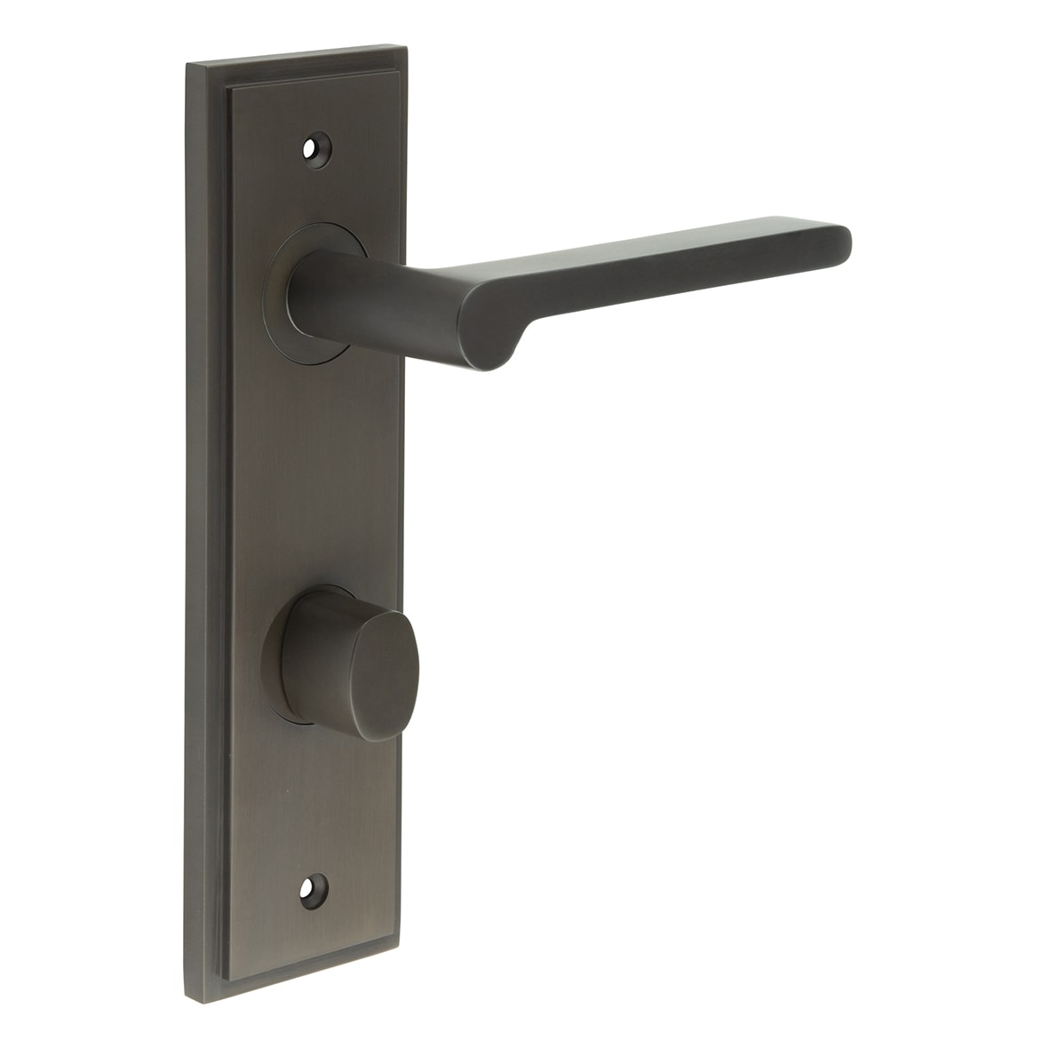Dark Bronze Fire Rated DIN Bathroom Door Handles - Fitzrovia - Inner 2 - 200 x 55mm