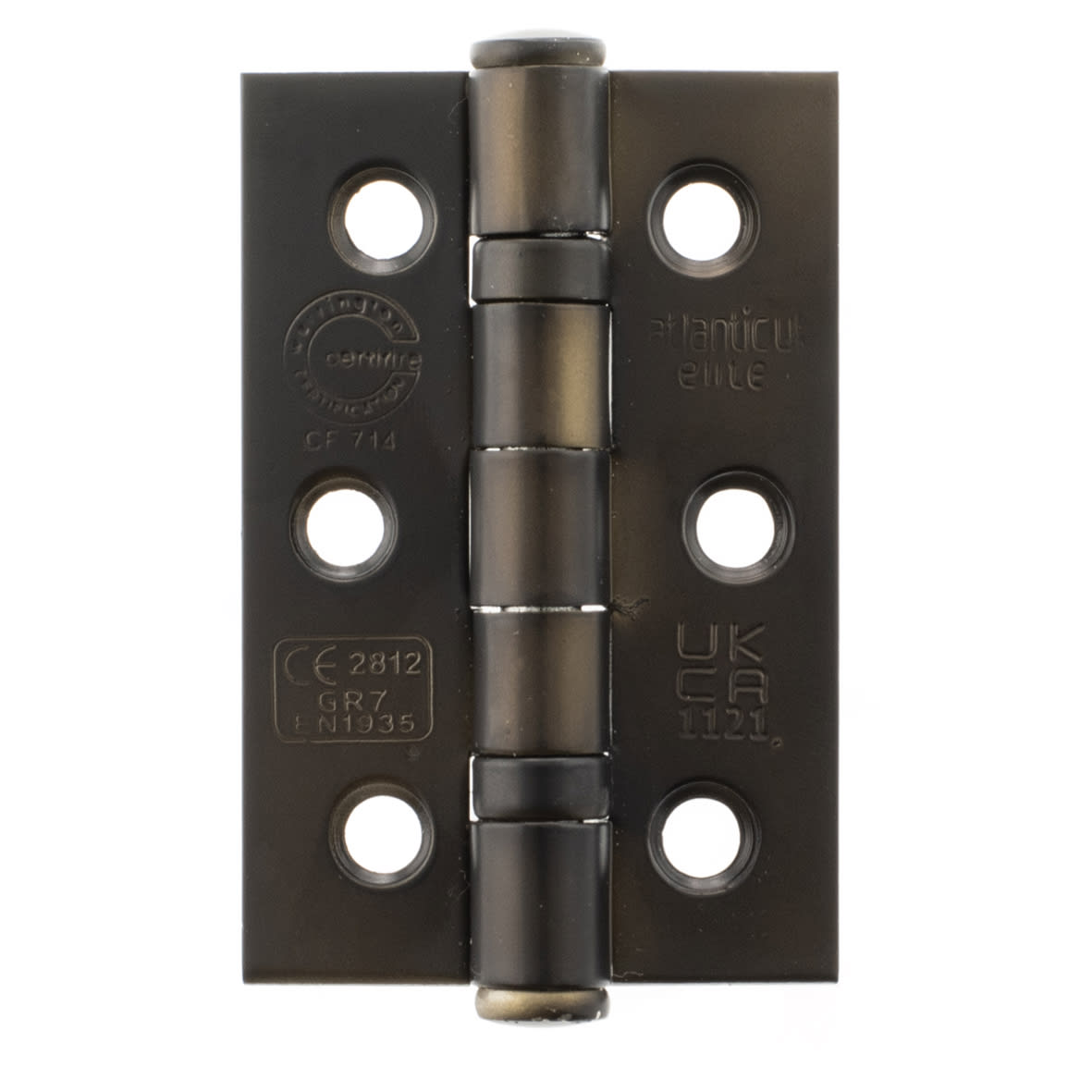 Twin Ball Bearing Grade 7 Butt Fire Door Hinge - 76 x 51 x 2mm - Urban Dark Bronze - Pair