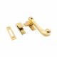 Solid Curl Mortice & Hook Plate Casement Window Fastener - Reversible - Polished Brass