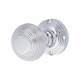 Marcus Polished Chrome Reeded Mortice Door Knob - 59mm Rose Diameter