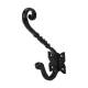 Blacksmith Single Hat & Coat Hook - 145 x 95mm - Antique Black Iron