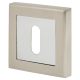 Square Escutcheon - 52 x 52mm - Keyhole - Satin Nickel/Polished Chrome