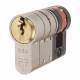 3 Star Sold Secure 6 Pin Fortress 45mm Euro Single Cylinder - 35 + 10mm - Sat Nickel/Pol Brass