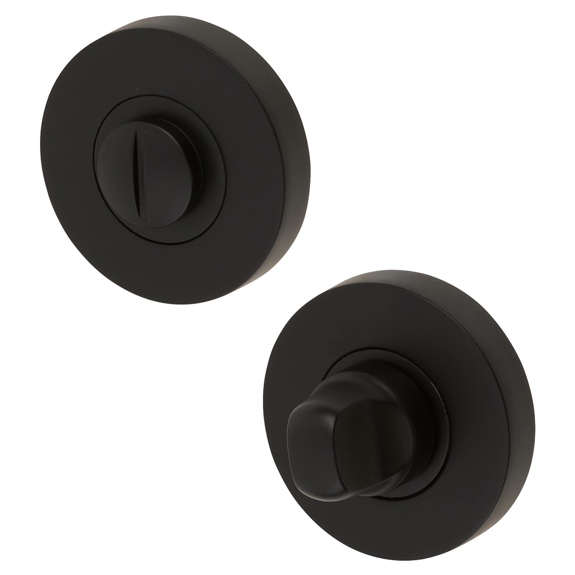 Bathroom Turn & Release - 52mm Diameter - Matt Black