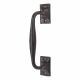Antique Black Iron Offset Door Pull Handle - Screw Fix - 254 x 38mm