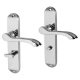 Polished Chrome Scroll Bathroom Door Handles - Ancona Range - 180 x 39mm