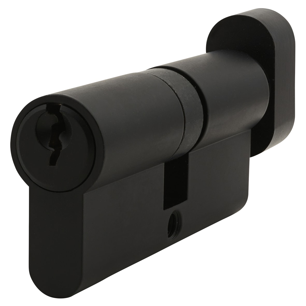 5 Pin 70mm Euro Thumbturn Cylinder - 35mm Turn + 35mm - Matt Black - Keyed to Differ