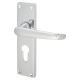 Polished Chrome Victorian Straight Euro Lock Door Handles - 155 x 42mm