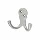Solid Brass Double Coat Hook - 70 x 43mm - Satin Chrome