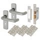 Satin Aluminium 19mm Return to Door 3 Lever Sashlock Door Handles Pack - Puma Range