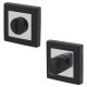 Square Bathroom Turn & Release - 52mm Diameter - Matt Black/Polished Chrome