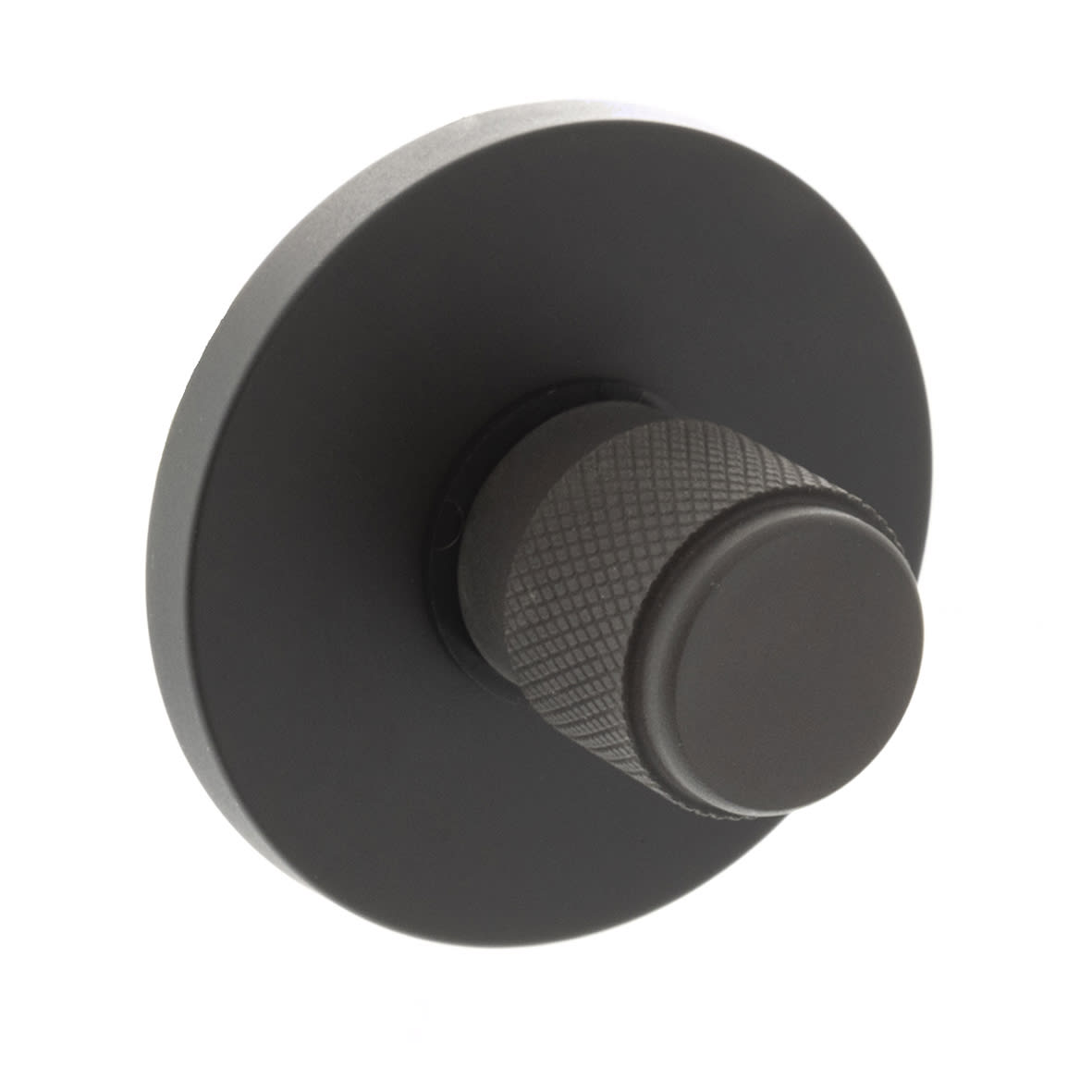 Millhouse Brass Knurled Bathroom Turn and Release - 50mm Diameter - Urban Dark Bronze