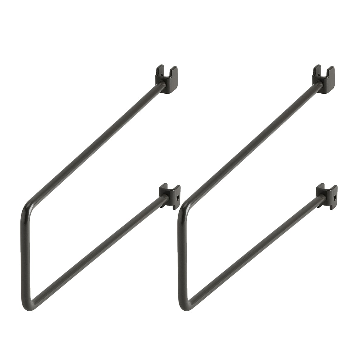 Twin Slot Shelving System - Wall Upright Shelf Book End - 250mm Length - Graphite - Pack of 2