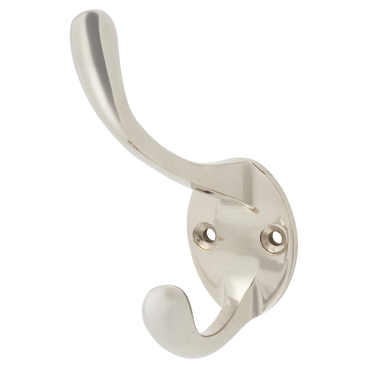 Victorian Single Hat & Coat Hook - 80 x 35mm - Polished Nickel