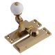 Lancaster Pattern Quadrant Arm Sash Window Fastener - 75 x 27mm - Brass/White