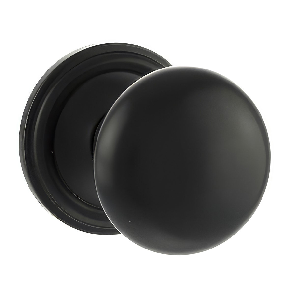 Old English Harrogate Mushroom Mortice Door Knob - 65mm Rose Diameter - Matt Black
