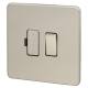 13A 1 Gang Screwless Flat Plate Switched Fused Spur - Brushed Chrome